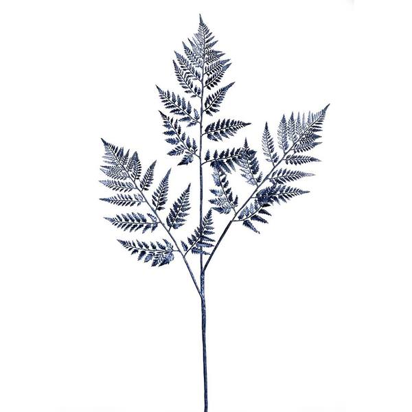 42" Blue Shiny Fern Spray Christmas Decoration (2 Pack)