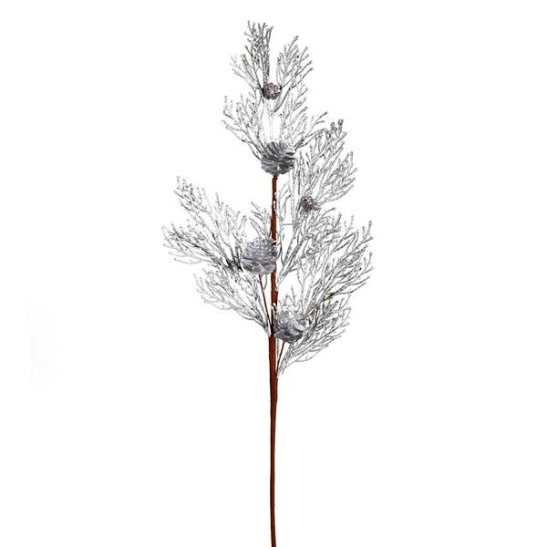 36" Silver Glitter Pine Cone Spray Christmas Decoration (3 Pack)