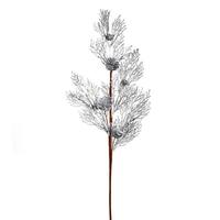 Vickerman 36" Silver Glitter Pine Cone Spray Christmas Decoration (3 Pack)