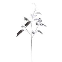 View 33" Silver Shiny Leaf Spray Christmas Decoration (2 Pack)