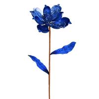 Vickerman 30" Blue Glitter Magnolia Christmas Decoration (2 Pack)