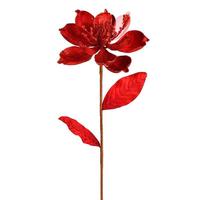 Vickerman 30" Red Glitter Magnolia Spray Christmas Decoration (2 Pack)