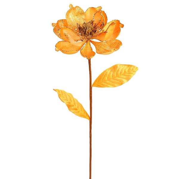 30" Gold Glitter Magnolia Spray Christmas Decoration (2 Pack)
