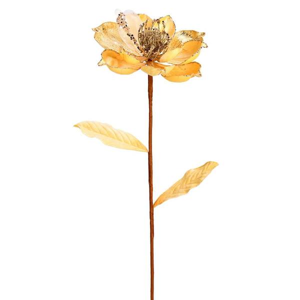 30" Champagne Glitter Magnolia Spray Christmas Decoration (2 Pack)