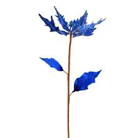 Vickerman 32" Blue Glitter Poinsettia Spray Christmas Decoration (2 Pack)
