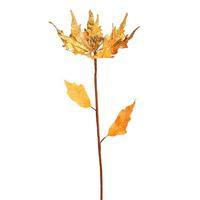 View 32" Gold Glitter Poinsettia Spray Christmas Decoration (2 Pack)