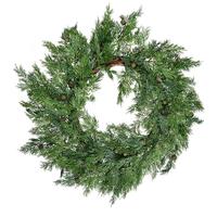 Vickerman 23" Artificial Green Stovall Cedar Pine Wreath