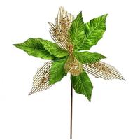 Vickerman 13" Lime Poinsettia Mesh Spray (6 pack)