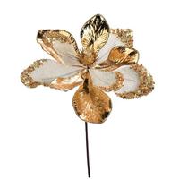 Vickerman 11" Gold Magnolia Glitter Spray (6 pack)