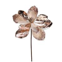 Vickerman 11" Rose Gold Magnolia Glitter Spray (6 pack)