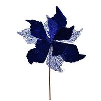 Vickerman 12" Turquoise Velvet Poinsettia Spray (6 pack)