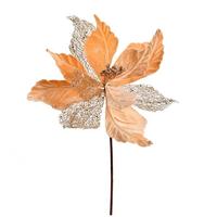 Vickerman 12" Rose Gold Poinsettia Velvet Spray (6 pack)