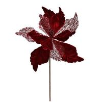 Vickerman 12" Burgundy Velvet Poinsettia Spray (6 pack)