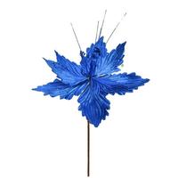 Vickerman 12" Blue Poinsettia Spray (6 pack)