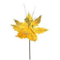 Vickerman 12" Gold Poinsettia Spray (6 pack)