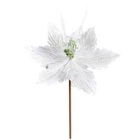 Vickerman 12" White Poinsettia Spray (6 pack)