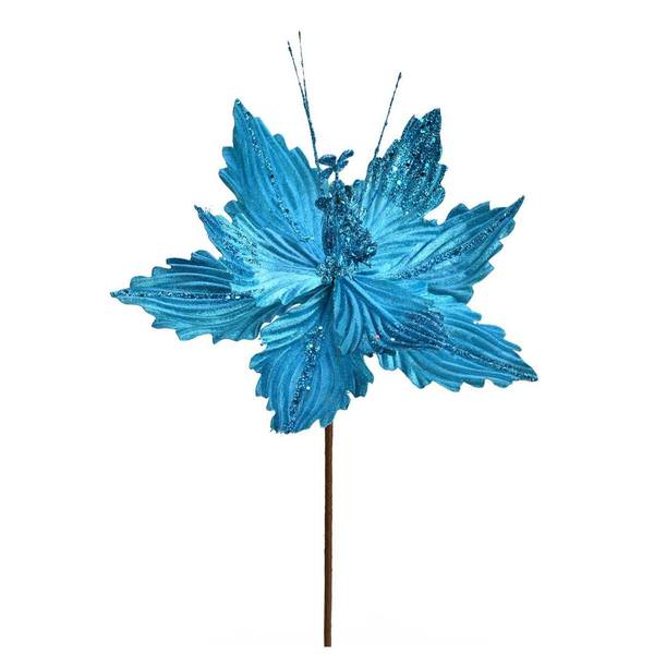 12" Turquoise Poinsettia Spray (6 pack)