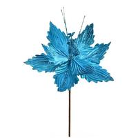 Vickerman 12" Turquoise Poinsettia Spray (6 pack)