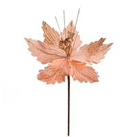 Vickerman 12" Rose Gold Poinsettia Spray (6 pack)