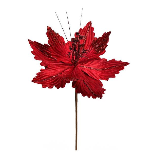 12" Burgundy Poinsettia Spray (6 pack)