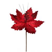 Vickerman 12" Burgundy Poinsettia Spray (6 pack)