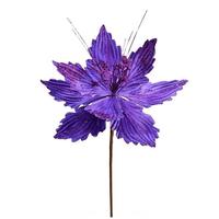 Vickerman 12" Purple Poinsettia Spray (6 pack)