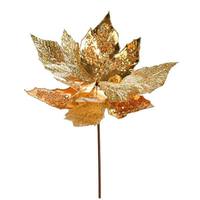 Vickerman 13" Gold Poinsettia Sequin Spray (6 pack)