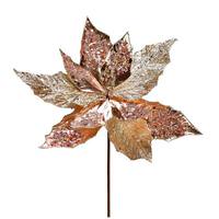 Vickerman 13" Rose Gold Poinsettia Sequin Spray (6 pack)