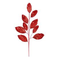 Vickerman 29" Red Glitter Leaf Spray (6 pack)