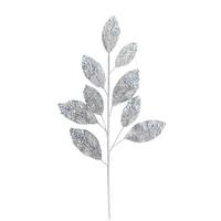 Vickerman 29" Silver Glitter Leaf Spray (6 pack)