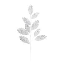 Vickerman 29" White Glitter Leaf Spray (6 pack)