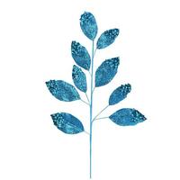 Vickerman 29" Turquoise Glitter Leaf Spray (6 pack)
