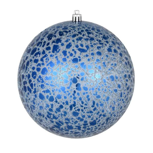 6" Midnight Blue Crackle Ball Ornament (4 pack)
