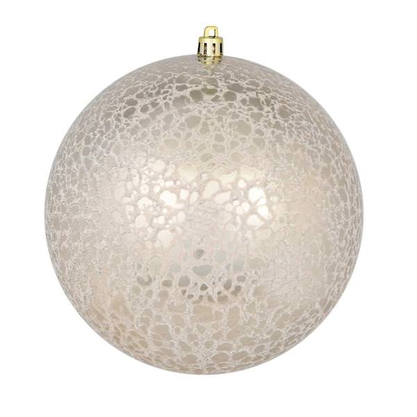 6" Champagne Crackle Ball Ornament (4 pack)