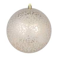 View 6" Champagne Crackle Ball Ornament (4 pack)