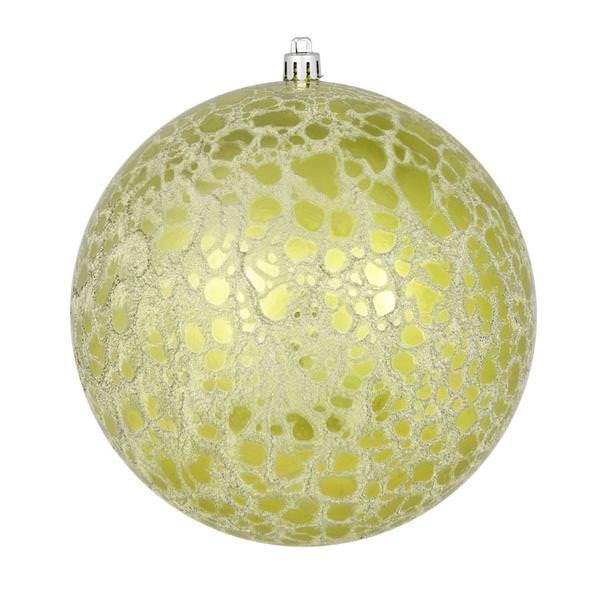 6" Lime Crackle Ball Christmas Ornament (4 pack)