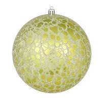 Vickerman 6" Lime Crackle Ball Christmas Ornament (4 pack)