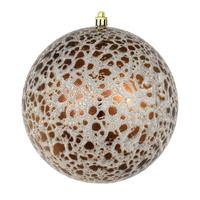 Vickerman 6" Mocha Crackle Ball Ornament (4 pack )