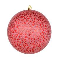 Vickerman 4" Red Crackle Ball Ornament (6 pack)