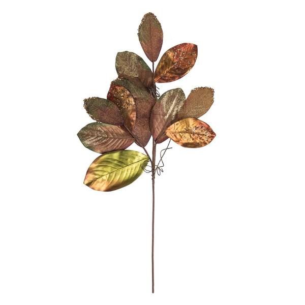 36" Mocha Magnolia Leaf Spray Christmas Decoration (2 Pack)