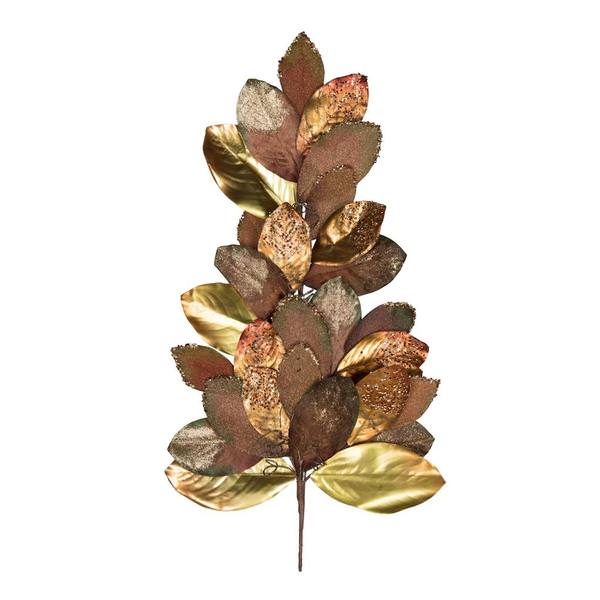 34" Artificial Mocha Magnolia Leaf Teardrop Christmas Decoration