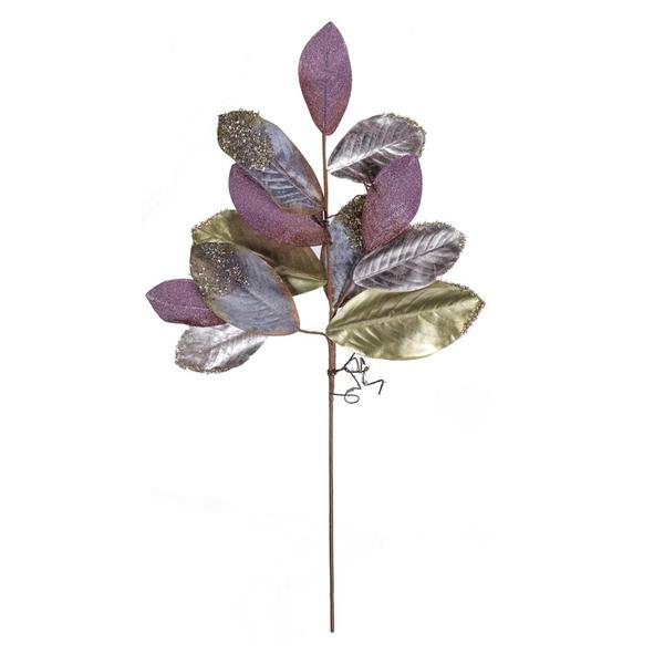 36" Plum Stone Magnolia Leaf Spray Christmas Decoration (2 Pack)