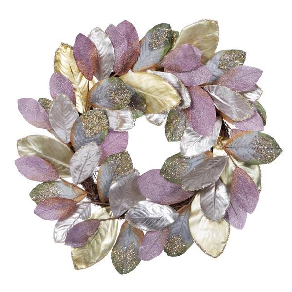 32" Artificial Plum Stone Magnolia Leaf Christmas Wreath