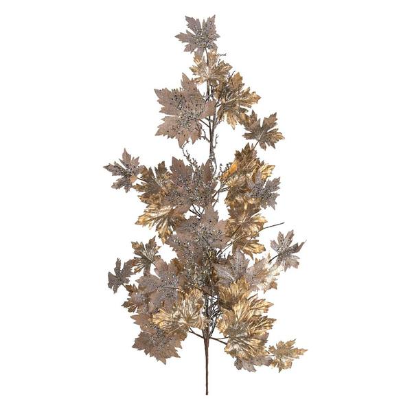 38" Artificial Champagne Maple Leaf Tear Drop Christmas Decoration