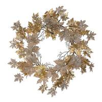 Vickerman 30" Artificial Champagne Maple Leaf Christmas Wreath