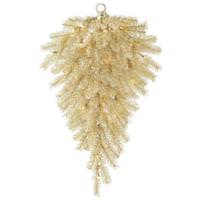 Vickerman 36" Artificial Gold Tinsel Teardrop 50 Clear Lights
