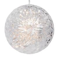 30 Light x 6" White Wire Warm White LED Crystal Ball