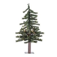 Vickerman 2' x 15" Natural Alpine Tree with 50 Warm White Lights