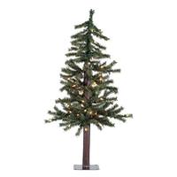Vickerman 3' x 21" Artificial Natural Alpine Tree with 50 Warm White Lights