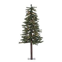 Vickerman 4' x 24" Artificial Natural Alpine Tree with 100 Warm White Lights